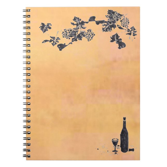 Cuaderno Bloc de notas del menú de vinos (Frente)