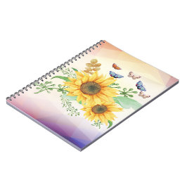 Cuaderno bloc de notas del muelle de girasol