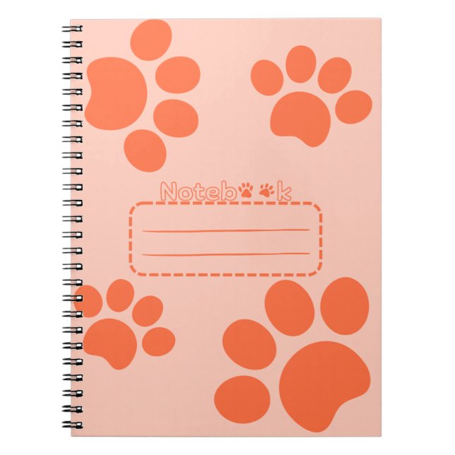 Cuaderno bloc de notas del naranja de pastas de gato (Frente)