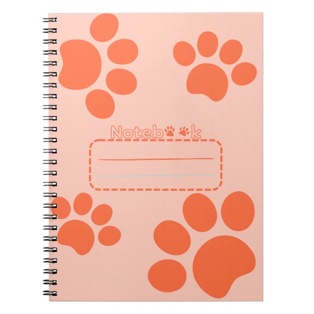 Cuaderno bloc de notas del naranja de pastas de gato (Frente)
