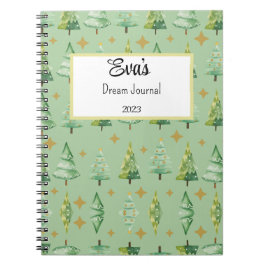 Cuaderno bloc de notas del patrón de árbol de Navidad