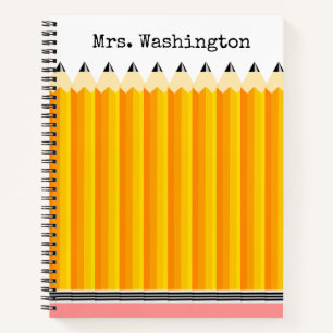 Cuaderno Bloc de notas del profesor con nombre