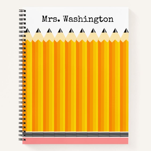 Cuaderno Bloc de notas del profesor con nombre (Anverso)