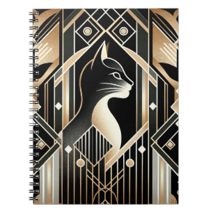 Cuaderno Bloc de notas descriptivas de gato negro