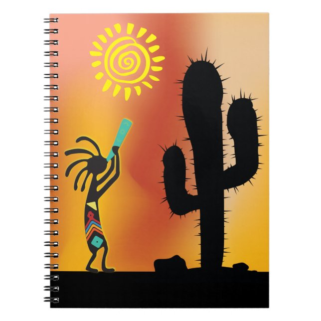 Cuaderno Bloc de notas Desert Sun Kokopelli (Frente)