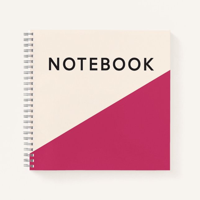 Cuaderno Bloc de notas diagonal rosa negrita (Anverso)