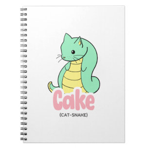 Cuaderno Bloc de notas/Diario de tarta (gato + serpiente)