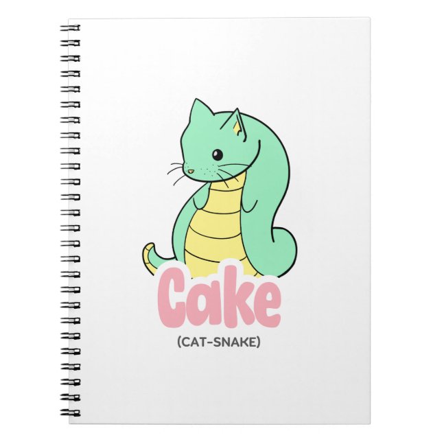 Cuaderno Bloc de notas/Diario de tarta (gato + serpiente) (Frente)