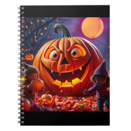 Cuaderno Bloc de notas divertido de calabaza de Halloween —