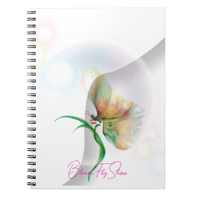 Cuaderno bloc de notas Dreamy Pastel Butterfly (Frente)