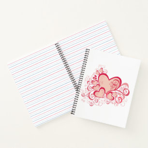 Cuaderno bloc de notas el día de San Valentín