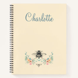 Cuaderno Bloc de notas elegante de abeja floral personaliza
