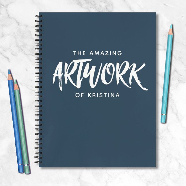 Cuaderno Bloc de notas elegante y personalizado de la Marin (A fun sketchbook with the words the Amazing artwork of...Personalize it with your name.)