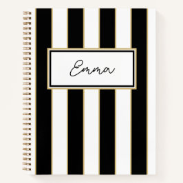 Cuaderno Bloc de notas Emma Stripe en blanco y negro