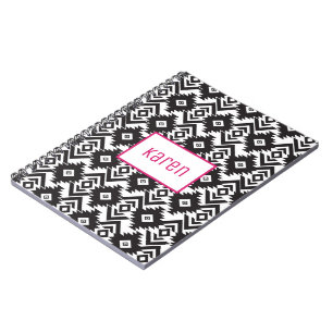 Cuaderno bloc de notas en blanco y negro, diario, guardián 