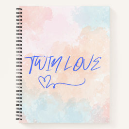 Cuaderno Bloc de notas en espiral acuarela para mellizos