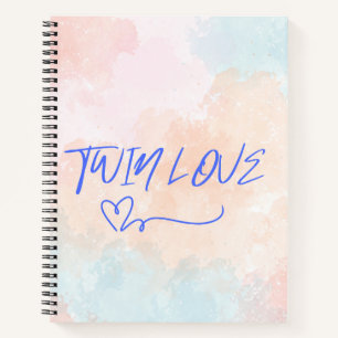 Cuaderno Bloc de notas en espiral acuarela para mellizos