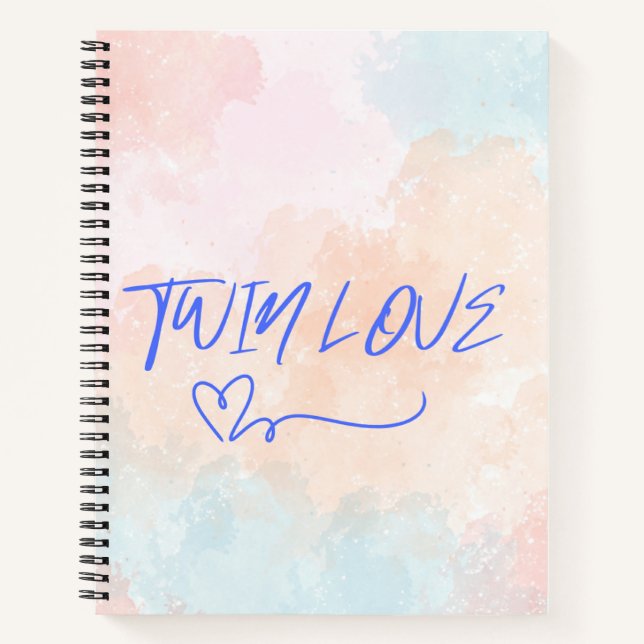 Cuaderno Bloc de notas en espiral acuarela para mellizos (Anverso)