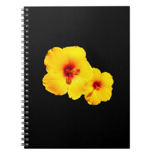 Cuaderno Bloc de notas en espiral amarilla de Hibiscus