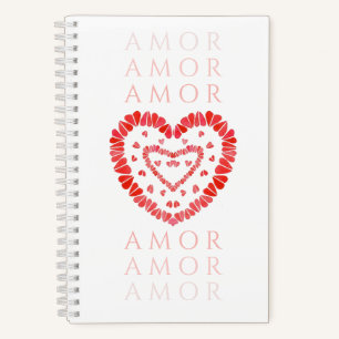 Cuaderno Bloc de notas en espiral AMOR AMOR AMOR AMOR AMOR 