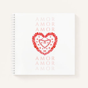 Cuaderno Bloc de notas en espiral AMOR AMOR AMOR AMOR AMOR 
