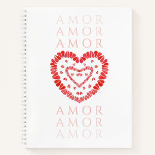 Cuaderno Bloc de notas en espiral AMOR AMOR AMOR AMOR-ESPAÑ