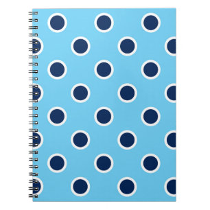 Cuaderno Bloc de notas en espiral azul cielo con puntos de