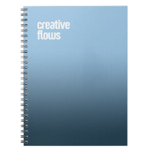 Cuaderno Bloc de notas en espiral azul - Diario "Flujos cre