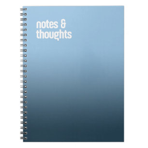 Cuaderno Bloc de notas en espiral azul - diario "Notes & Th