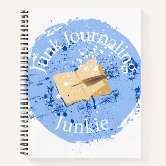 Cuaderno Bloc de notas en espiral azul "Junkie de marcación