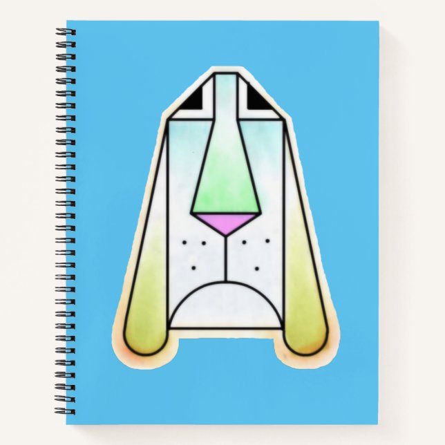 Cuaderno Bloc de notas en espiral azul personalizado Droopy (Anverso)