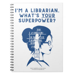 Cuaderno Bloc de notas en espiral bibliotecario azul person