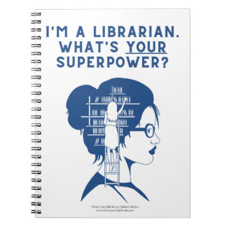 Cuaderno Bloc de notas en espiral bibliotecario azul person