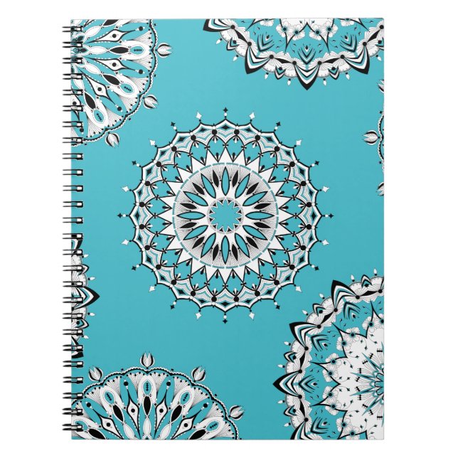 Cuaderno Bloc de notas en espiral Blue Mandalas 1 (Frente)