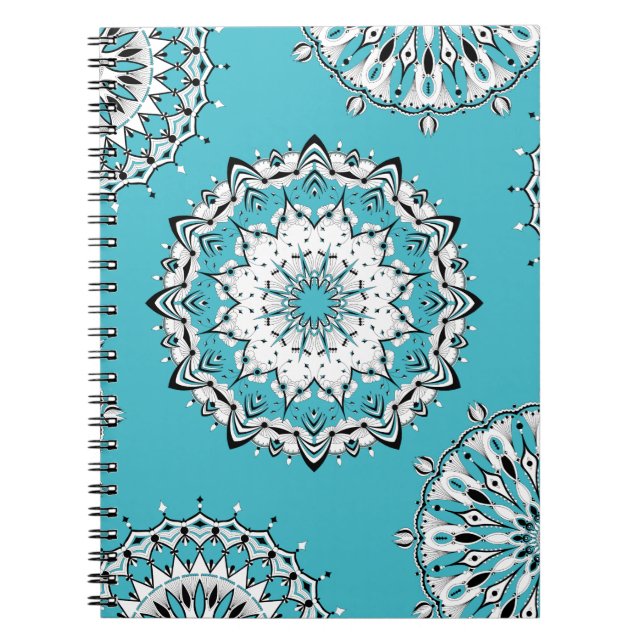 Cuaderno Bloc de notas en espiral Blue Mandalas 3 (Frente)