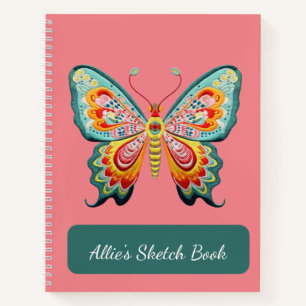 Cuaderno Bloc de notas en espiral Butterfy personalizado