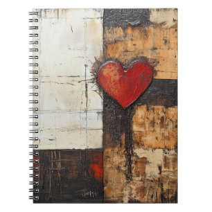 Cuaderno Bloc de notas en espiral cardíaca Boho