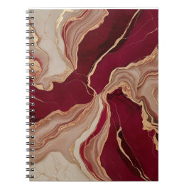 Cuaderno Bloc de notas en espiral con diseño de mármol rojo