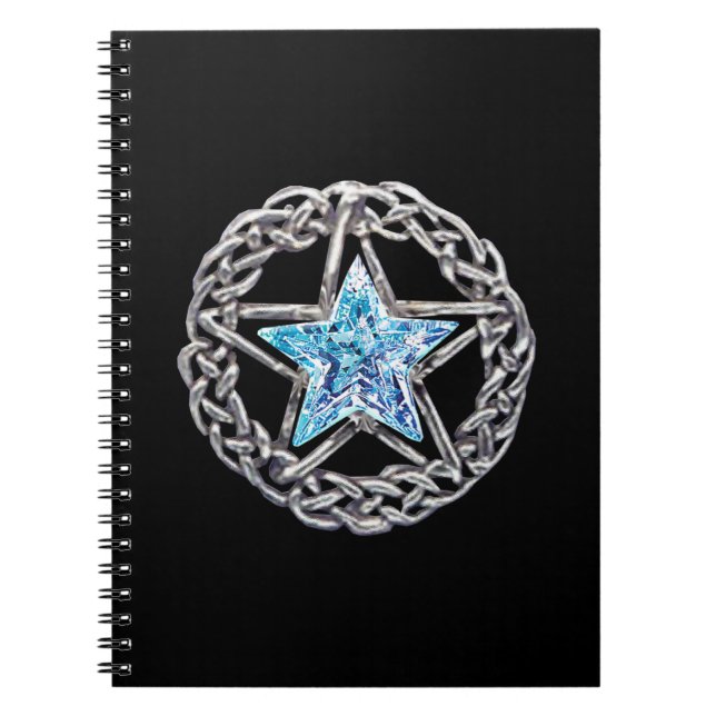 Cuaderno Bloc de notas en espiral con estrella de cristal (Frente)
