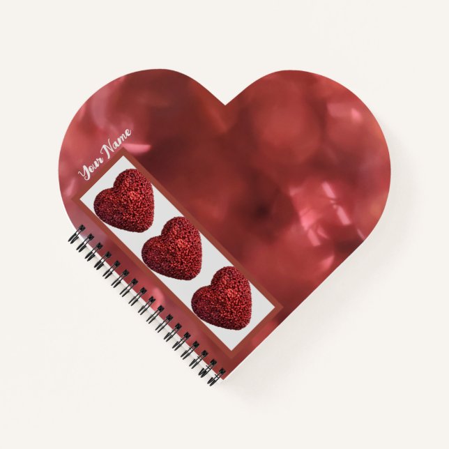 Cuaderno Bloc de notas en espiral con forma de corazón (Anverso)