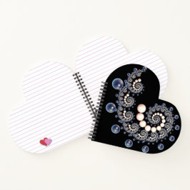 Cuaderno Bloc de notas en espiral con forma de corazón de M