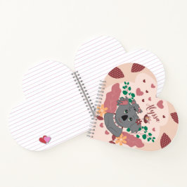 Cuaderno Bloc de notas en espiral con forma de corazón para