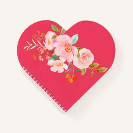 Cuaderno Bloc de notas en espiral con forma de corazón pers