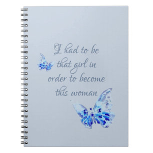 Cuaderno Bloc de notas en espiral con mariposa azul y presu