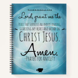 Cuaderno Bloc de notas en espiral con una oración por ansie