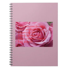 Cuaderno Bloc de notas en espiral de afirmaciones rosas pos