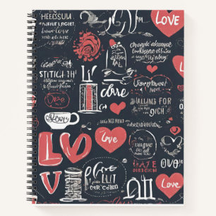 Cuaderno Bloc de notas en espiral de amor
