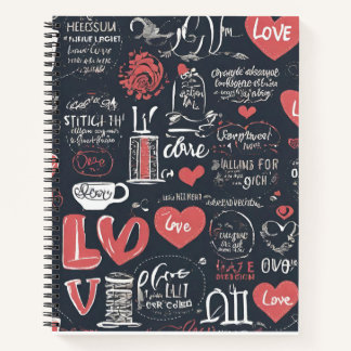 Cuaderno Bloc de notas en espiral de amor