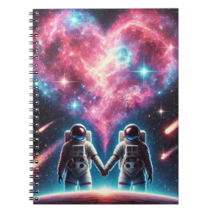Cuaderno Bloc de notas en espiral de amor astronauta