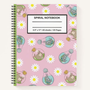Cuaderno Bloc de notas en espiral de animales Rainbow Unico